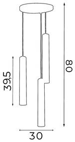 Luster na lanku NEST 3xGU10/8W/230V biela/lesklý chróm