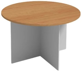 Rokovací stôl s guľatou doskou PRIMO GRAY, priemer 120 cm, sivá/buk