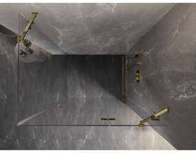 Mexen Lunar, výklopný sprchový kút pravý 80 x 70 cm, 8mm číre sklo, zlatý profil, 834-080-070-50-00-P