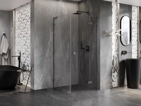 Mexen Lunar L, 1-krídlový sprchový kút, pravý, 70 x 70 cm, 8mm číre sklo, grafitový profil, 834L-070-070-95-00-P