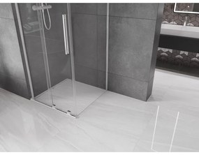 Mexen Velar L, sprchový kút s posuvnými dverami 100 x 100 cm, 8mm číre sklo, chrómová, 871-100-100-03-01