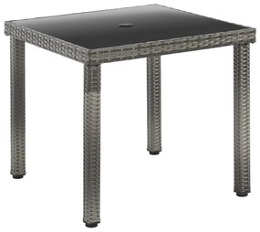 5dielny záhradný jedálenský ratanový set BestBerg Capri BBRF-17785G / sivá