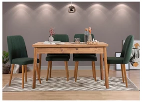 Jedálenský set Bimuvo 5 (borovica atlantická + zelená) (pre 4 osoby). Akcia -18%. Vlastná spoľahlivá doprava až k Vám domov. 1095059