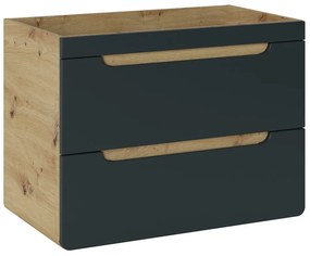 Umývadlová skrinka Aruba 821 2S dub craft zlatý/čierny mat