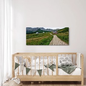 Obraz - Horská krajina s domčekmi (120x50 cm)