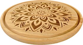 AMADEA Drevená servírovacia doska - podnos mandala, masívne drevo, 30 cm