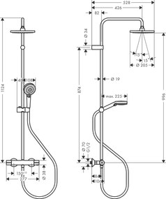 Hansgrohe Vernis Blend, sprchový systém 200 1jet EcoSmart s termostatom, chrómová, HAN-26089000
