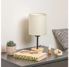 Brilagi - Stolná lampa NUBILA WOOD 1xE27/25W/230V dub/čierna/krémová BG1566