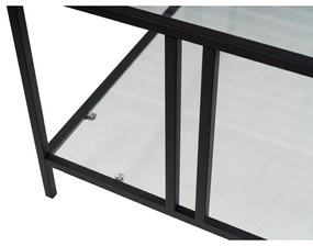 Konferenčný stolík Uranus Black s transparentným sklom