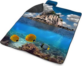 Sablio Plážová deka Skala v mori: 200x140 cm