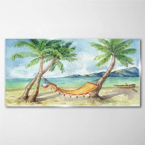 Skleneny obraz Beach palm sea hammock