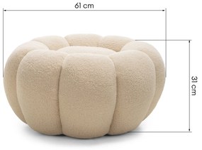 Čalouněný taburet Perugia bouclé béžový
