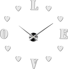 SENTOP | Moderné nalepovacie nástenné hodiny láska | SENTOP 12S011-Wanduhr HEU- analógové