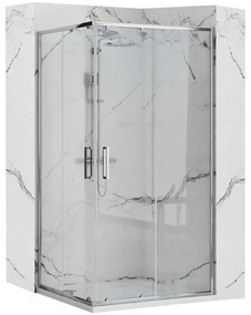 Rea Punto, sprchovací kút s posuvnými dverami 80x100 + biela sprchová vanička Savoy, KPL-K1009