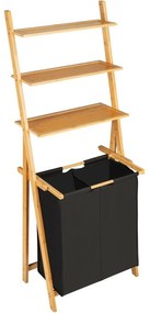 Wenko Rebríkový regál s košom na bielizeň Ecori, 152 x 35 x 57 cm