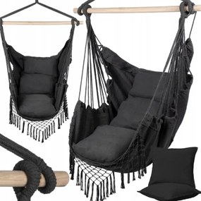 Brazílske hojdacie kreslo so strapcami 20937 - Hamak šedé