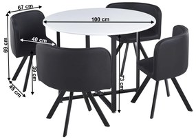 Jedálensky set 4+1 Babeth (biela + čierna). Vlastná spoľahlivá doprava až k Vám domov. 1065327