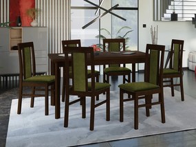 Rozkladací stôl so 6 stoličkami - AL34, Morenie: orech, Poťahové látky: Zetta 297