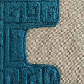 DY Kúpeľňová sada koberčekov s výrezom Montana Ethnic - tyrkysová