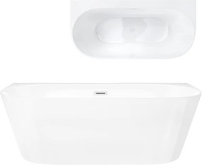 Voľne stojaca nástenná vaňa Corsan Mono 170, široký okraj, biely korok