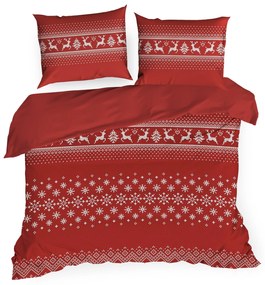 VIANOČNÉ OBLIEČKY Z MIKROVLÁKNA NOEL2 200X220 CM, 2KS 70X80 CM ČERVENÉ