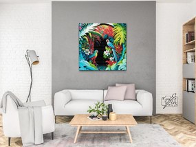 Gario Diamantové maľovanie Papagáje v raji Rozmery: 50 x 50 cm, Rámovanie: Iba zrolované plátno, Diamanty: Okrúhle