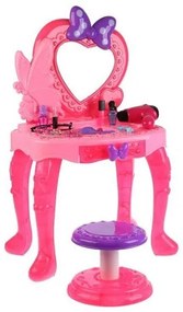 Lean Toys Toaletný stolík so zrkadlom, zvukmi, svetlom a stoličkou