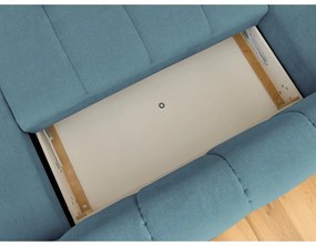 Modrá rozkladacia/s úložným priestorom rohová pohovka (ľavý roh/do tvaru "U") Fuji – Bobochic Paris