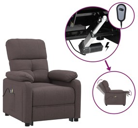 vidaXL Elektrické masážne kreslo tmavohnedé látka