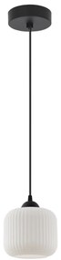 Závesné svietidlo Riffle, 1x biele sklenené tienidlo, b