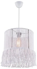 Závesný luster NESS MACRAME na lanku 1xE27/40W/230V biely