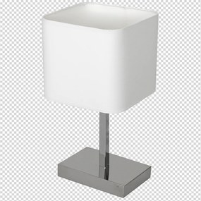 Stolná lampa Napoli, 1x biele textilné tienidlo, ch