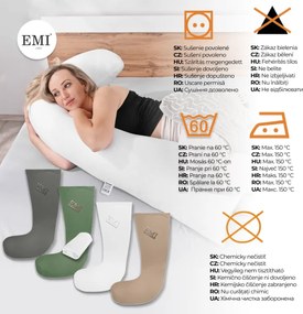 Farebné obliečky na tehotenský vankúš Marsolux EMI, zelena