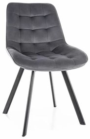 Jedálenská stolička Albons Velvet, sivá