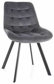 Jedálenská stolička Albons Velvet, sivá