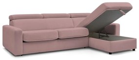 Ružová rozkladacia rohová pohovka (variabilná) Monaco – Bobochic Paris