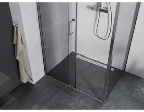 Mexen Apia, sprchový kút s posuvnými dverami 90 (dvere) x 70 (stena) cm, 6mm číre sklo, chrómový profil, 840-090-070-01-00