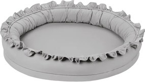 Mini hniezdo pre deti s volánom svetlo šedá