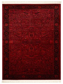 Koberec ORIENT 5125 so strapcami / rám, orientálny / klasický, bordový / čierny