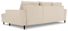 Béžová menčestrová rozkladacia/s úložným priestorom rohová pohovka (pravý roh/s leňoškou) Kyoto – Cosmopolitan Design