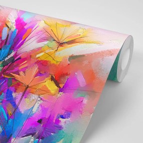 Samolepiaca tapeta abstraktné farebné kvety