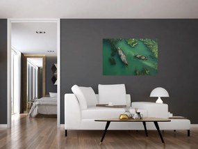 Obraz - Rybári na rieke (90x60 cm)