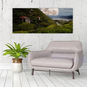 Obraz krajiny s mesiacom (120x50 cm)