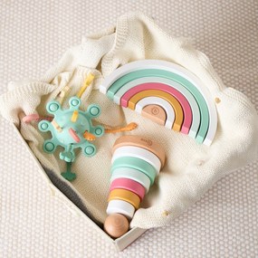 Bieco - Silikónová motorická hračka s aktivitami - eucalyptus