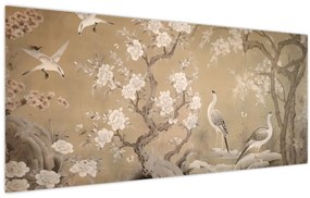 Obraz - Kreslená japonská krajina (120x50 cm)
