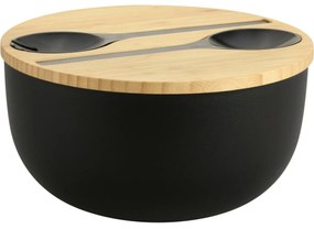 Kesper 58470 Salátová miska s príborom abambusovým vekom 24 cm, čierna
