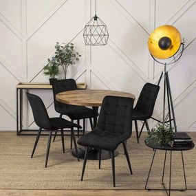 Okrúhly jedálenský stôl LINO 100 cm dub rustikálny/čierny
