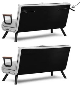 Rozkladacia dvojmiestná pohovka QIRA, sivá