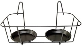 ZÁVESNÝ DRŽIAK NA KVETINÁČ SIMPLY DOUBLE 34X19 CM ČIERNA