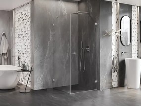 Mexen Lunar-B, pravostranný výklopný sprchový kút 90 x 90 cm, 8mm číre sklo, chrómový profil, 832-090-090-01-00-P